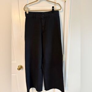 Zara black wide leg jeans size USA 12